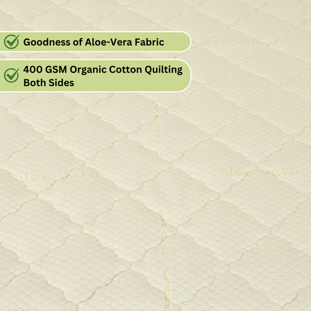 Aloe-vera quilted fabric with Latex with coir mattress